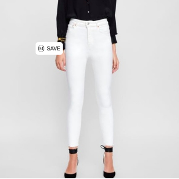 Zara Denim - Zara white high rise jeans